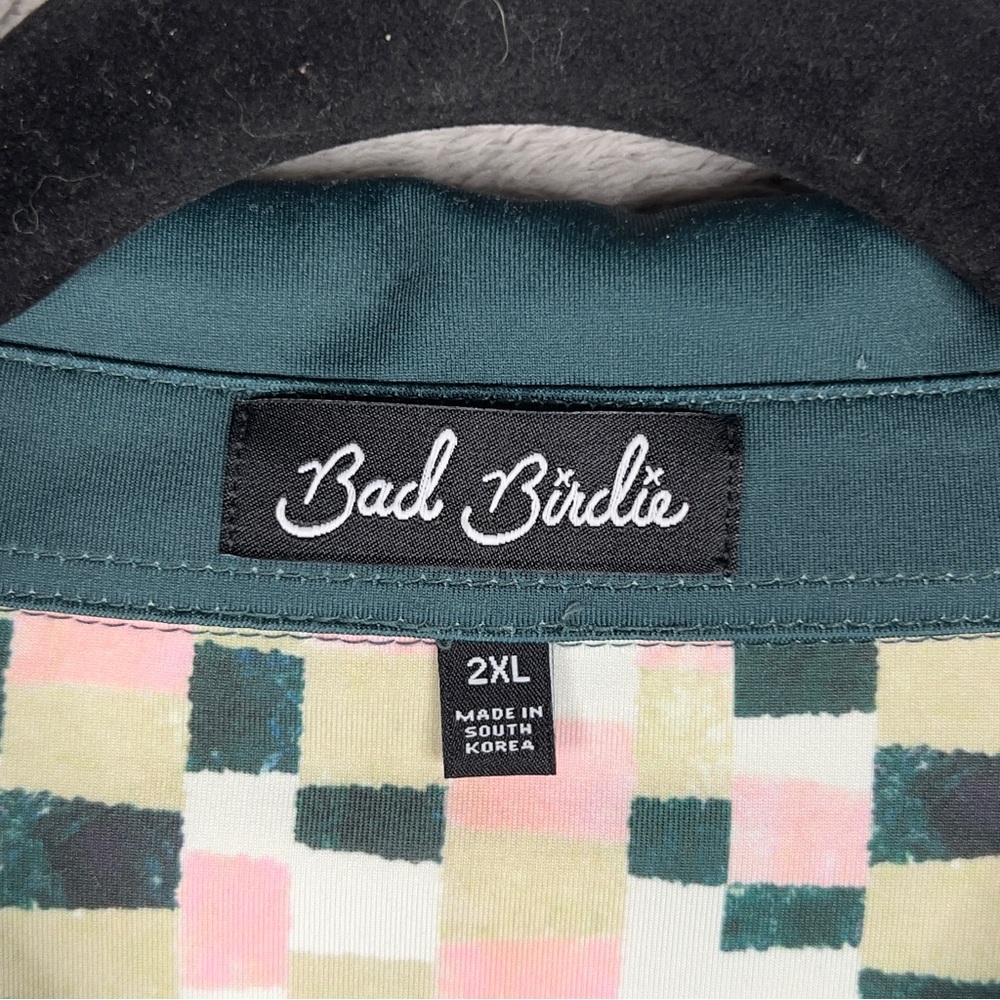 Bad Birdie‎ Italian Checkerboard Golf Polo Shirt Men's 2XL Stretch Outdoors - Picture 4 of 10